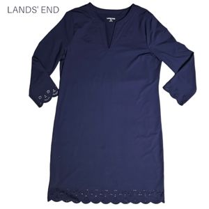 Lands' End Scallop Navy Dress
